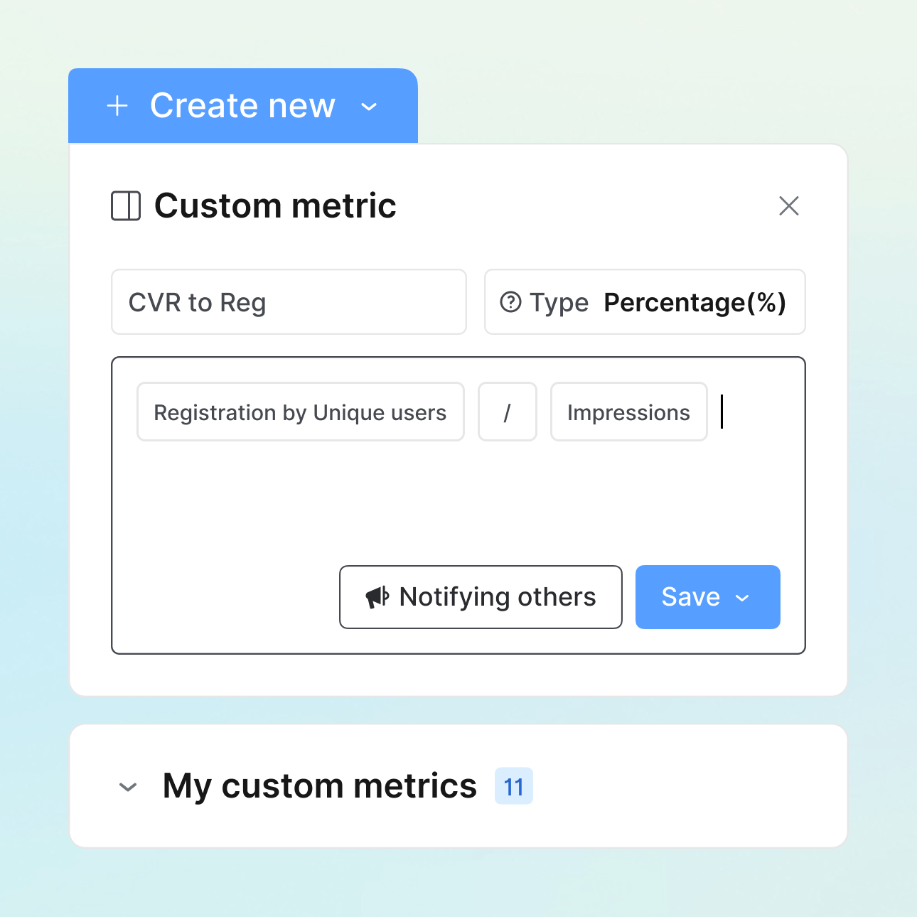 Custom metrics